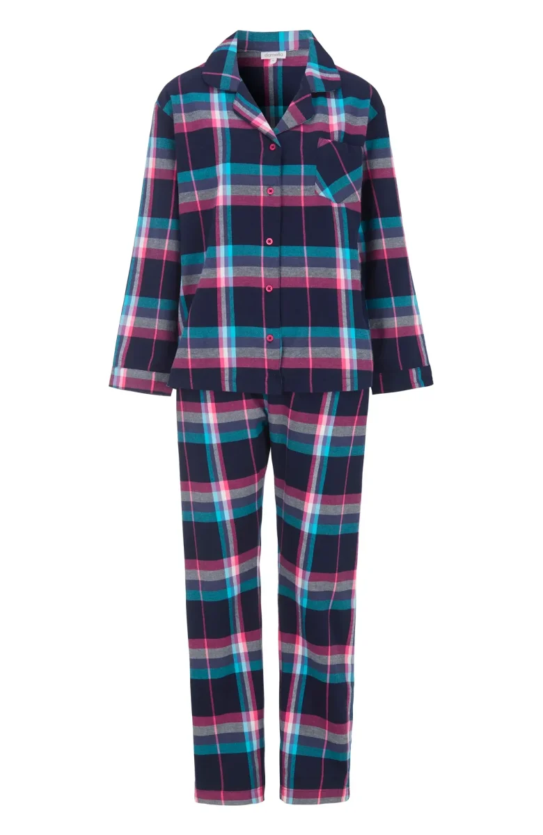 Flanellpyjamas Molly - Navy/pink - Bild 7