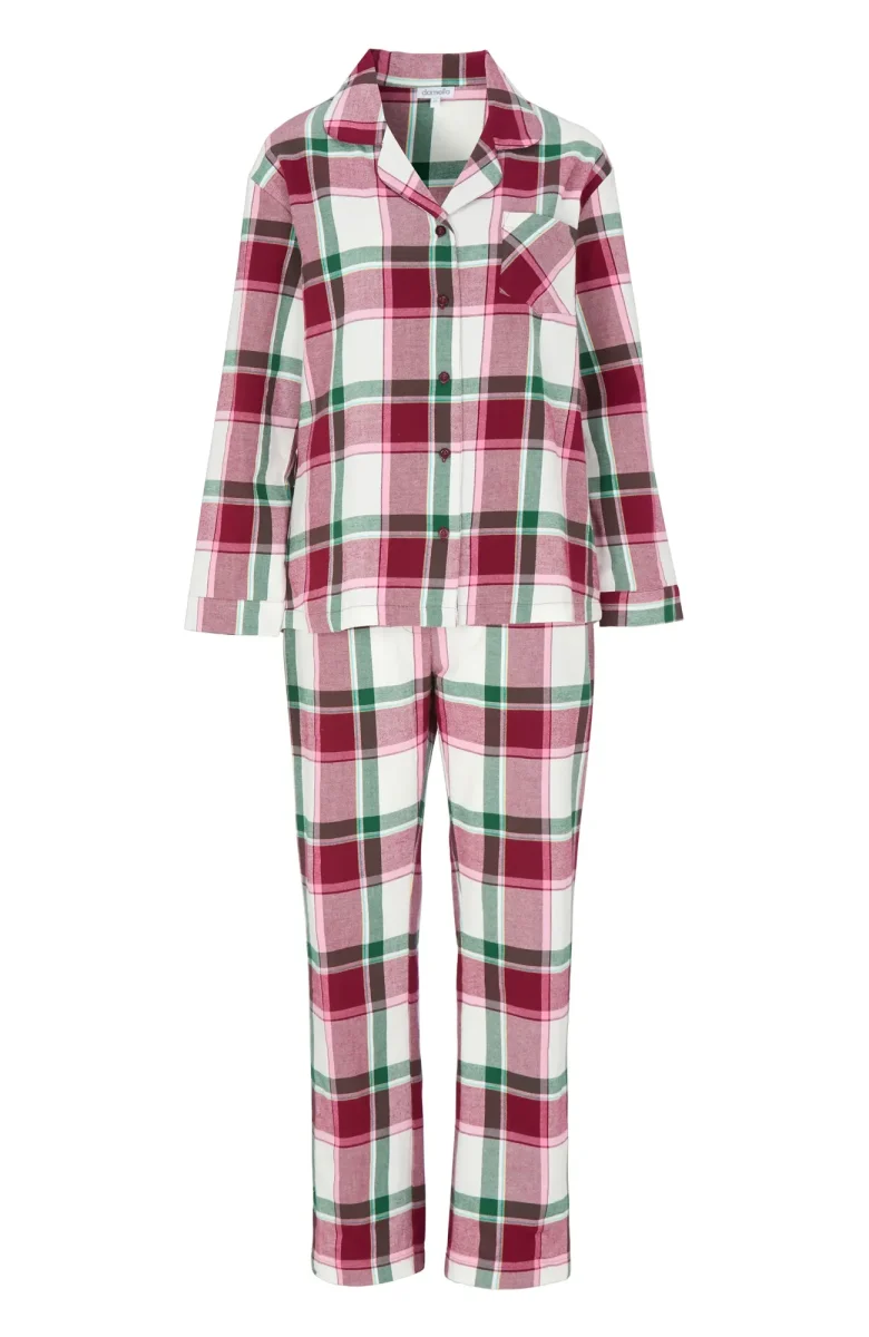 Flanellpyjamas Molly - Wine/ivory - Bild 8