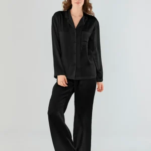 Sidenpyjamas - Black