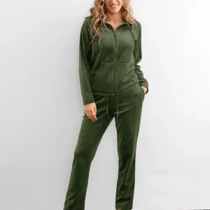 Mysdress i velour - Forest green