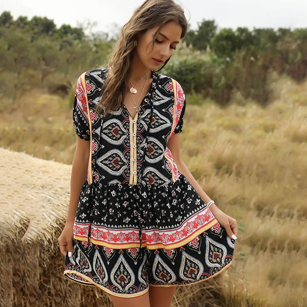 Blommig hippie-jumpsuit