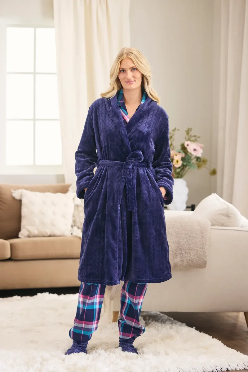Flanellpyjamas Molly - Navy/pink