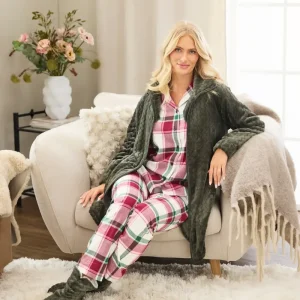 Flanellpyjamas Molly - Wine/ivory