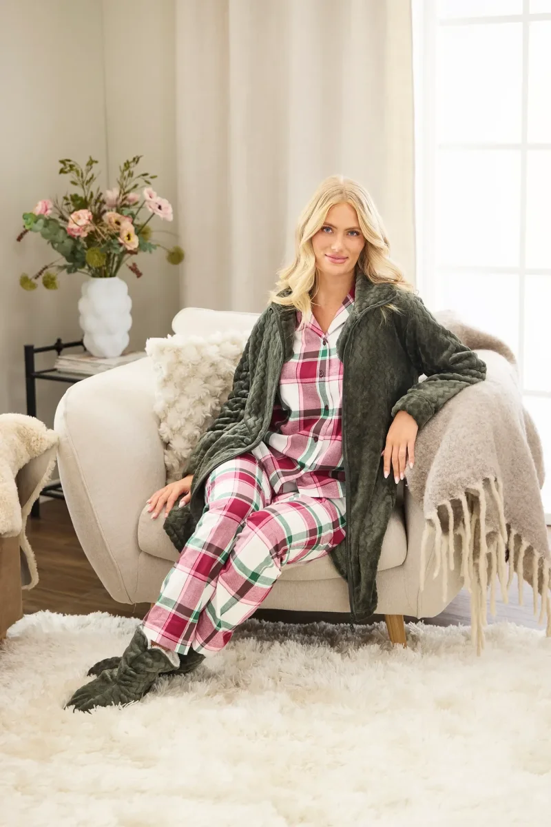 Flanellpyjamas Molly - Wine/ivory