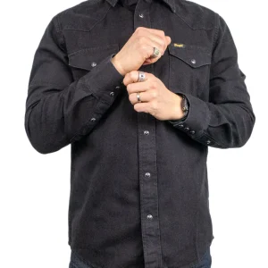 Wrangler - Western Jeansskjorta Rinse - Svart