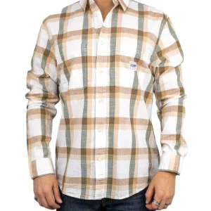 Lee - Skjorta - Workwear Rutig - Oak - Brun/Vit