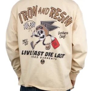 Iron & Resin - Långärmad T-Shirt - Live Fast - Natural
