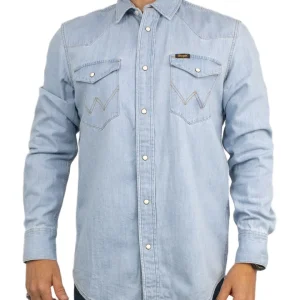 Wrangler - Western jeansskjorta - Tvättad Blå - Riverbank
