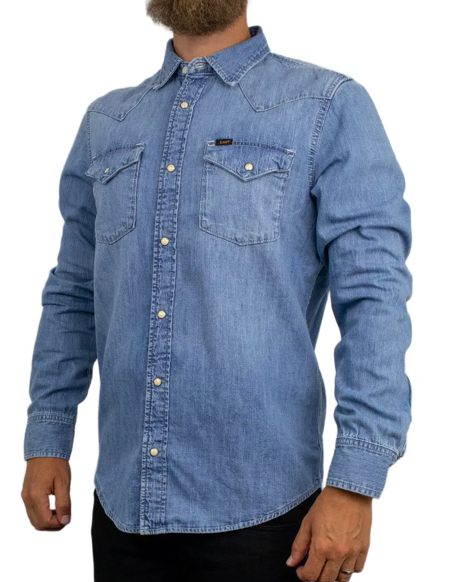 Lee Jeans - Skjorta - Regular Western Shirt Cliffside - Blå - Bild 4