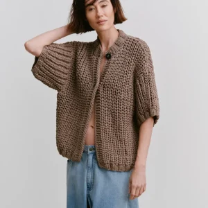Alice - Rope knit cardigan I Walnut