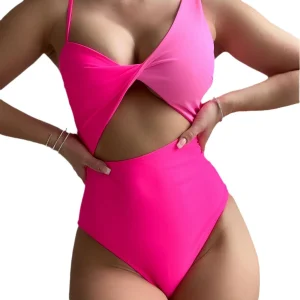 Baddräkt med cutout och twist-detalj för dam