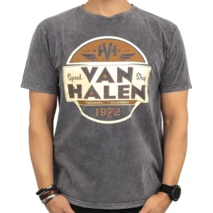 Band Tee - T-Shirt - Van Halen - Speed Shop 1972 - Tvättad Grå