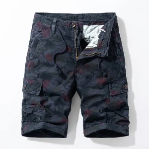 Cargoshorts med kamouflagemönster för herrar