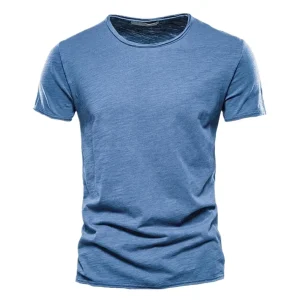 Herr t-shirt med rund halsringning och texturerat tyg