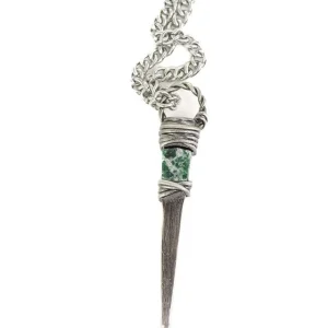 Jernhest - Risa Pendant - Silver - Hängsmycke med Kolmårdsmarmor