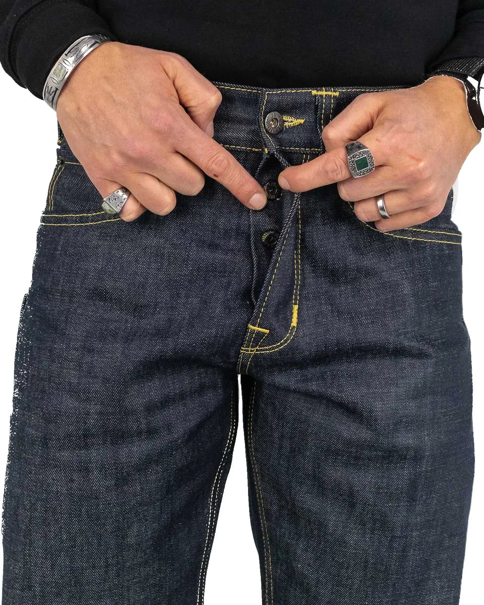 Pike Brothers - 1937 Roamer Selvedge Jeans - 11oz Metal Blå - Bild 8