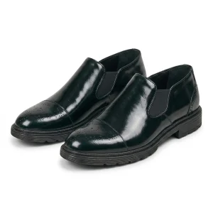 Slip-on Brogue-loafers för herrar med elastiska sidopaneler