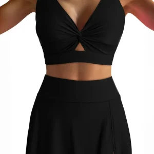 Tvådelat bikini-set med twist-detalj för dam